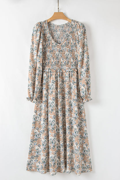 Threaded Pear Indy Puff Sleeve Long Dress