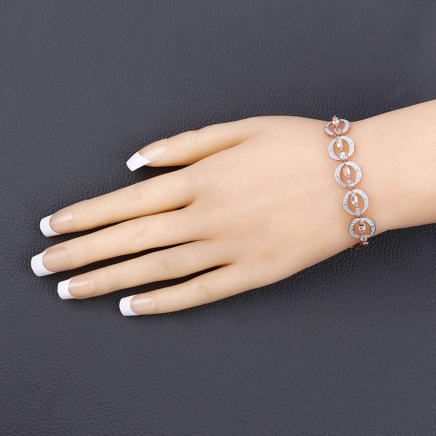 Marquise Pink Morganite & Diamond Celestial Bolo Adjustable Bracelet