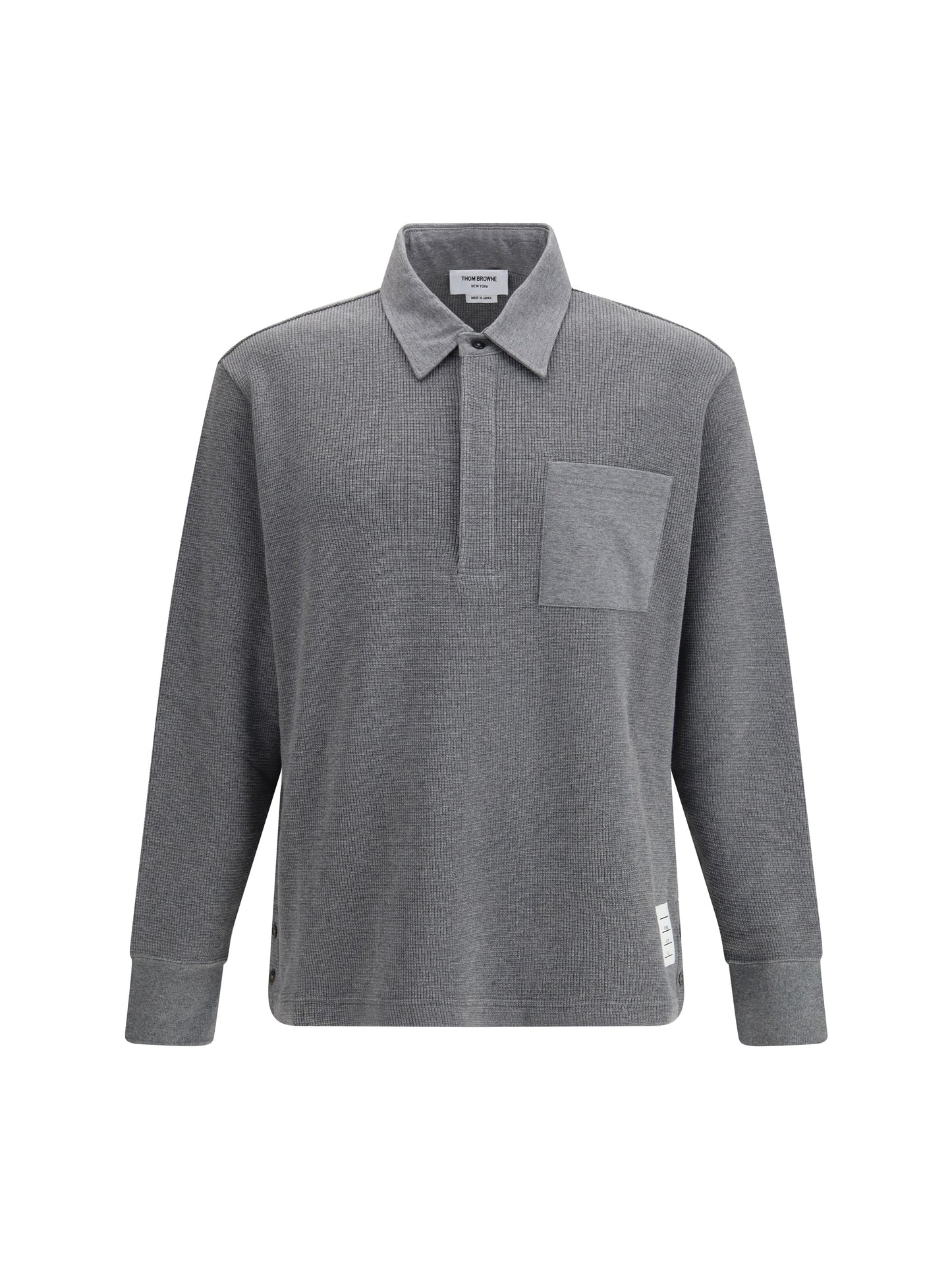 Long Sleeve Polo Shirt Medium Grey