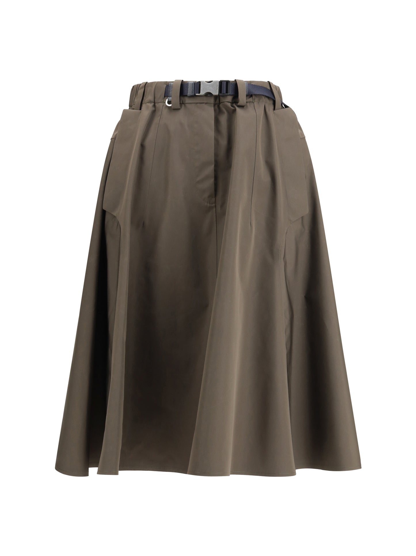 Midi Skirt in Camouflage Nylon