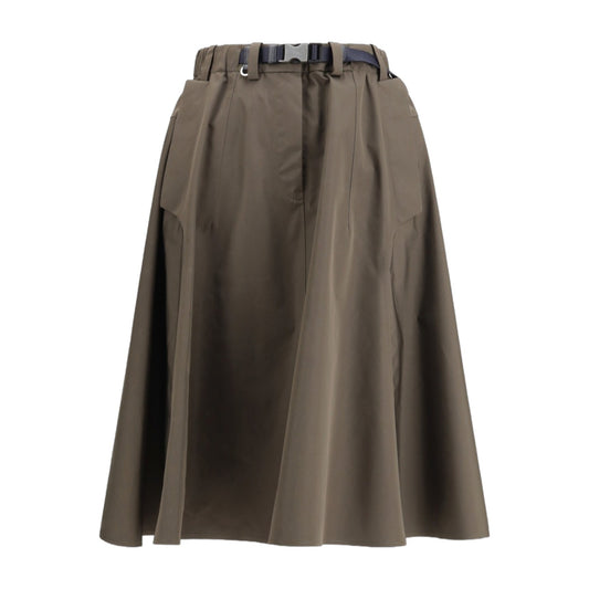 Midi Skirt in Camouflage Nylon