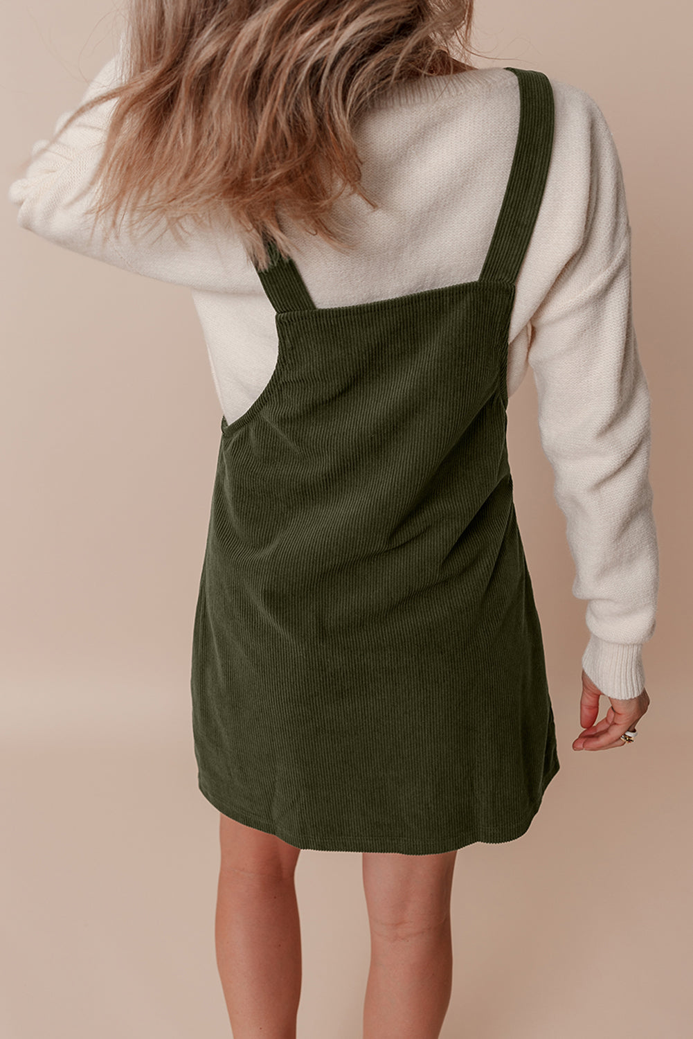 Threaded Pear Alexis Front Pockets Corduroy Overall Dress.