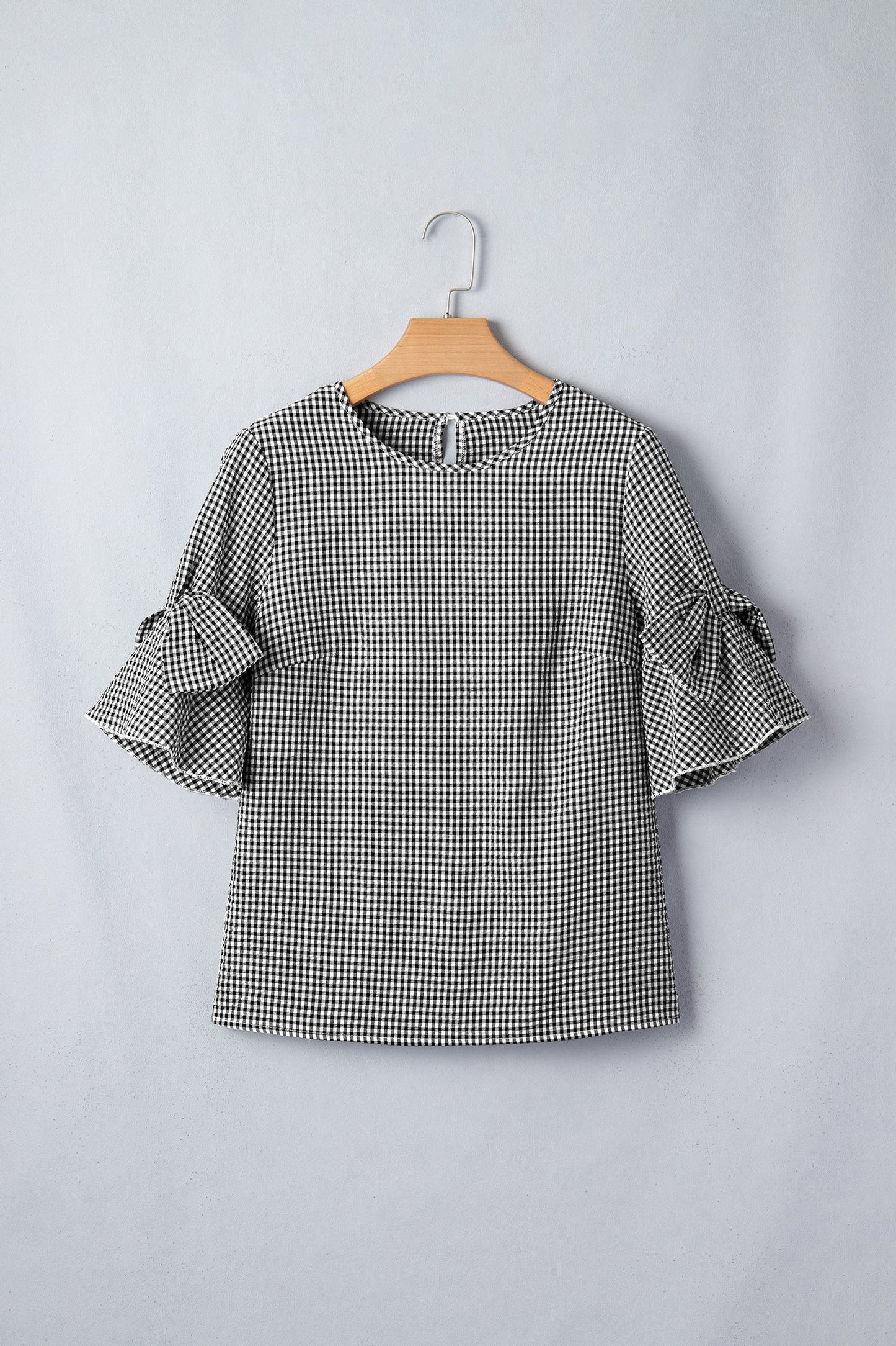 Threaded Pear Carolina Ruffled Half Sleeve Blouse
