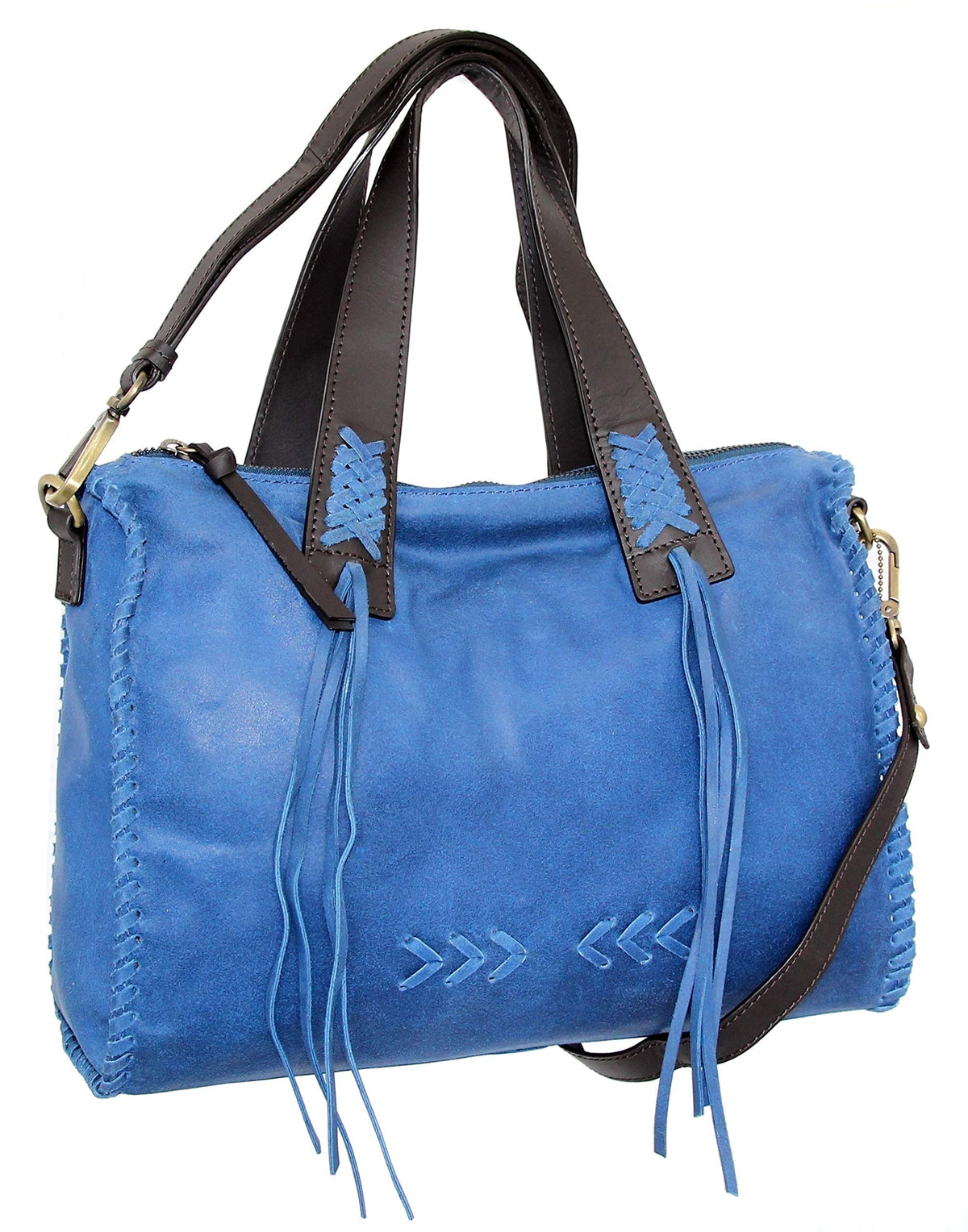 Nino Bossi Candace Convertible Leather Satchel - Blue