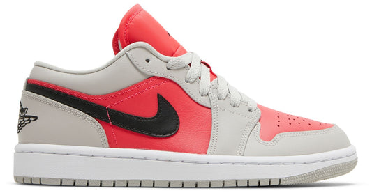 Air Jordan Women's Retro 1 Low 'Light Iron Ore Siren Red' Sneakers