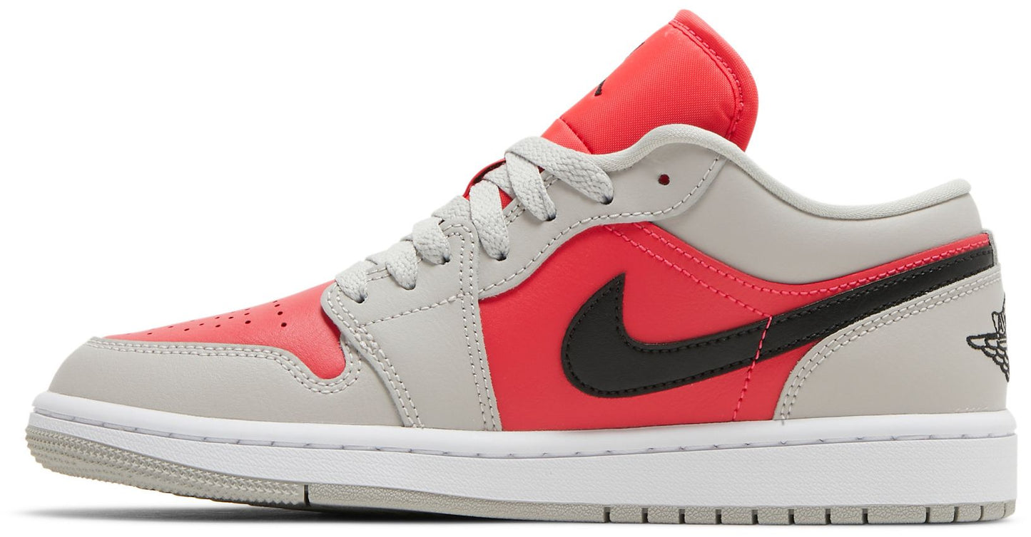 Air Jordan Women's Retro 1 Low 'Light Iron Ore Siren Red' Sneakers