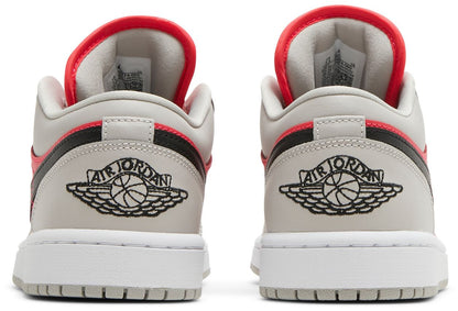Air Jordan Women's Retro 1 Low 'Light Iron Ore Siren Red' Sneakers