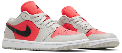 Air Jordan Women's Retro 1 Low 'Light Iron Ore Siren Red' Sneakers