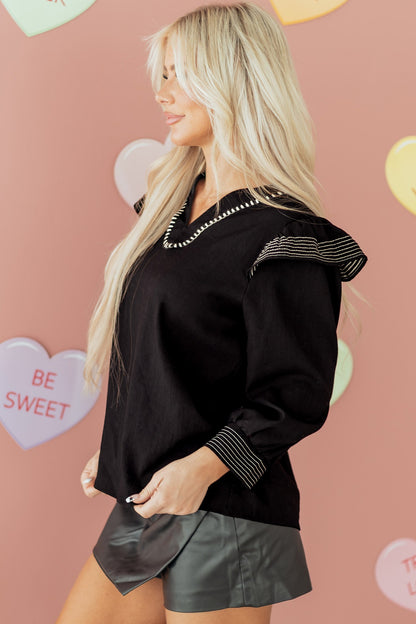 Threaded Pear Elowen Long Sleeve Blouse Long Sleeve Top
