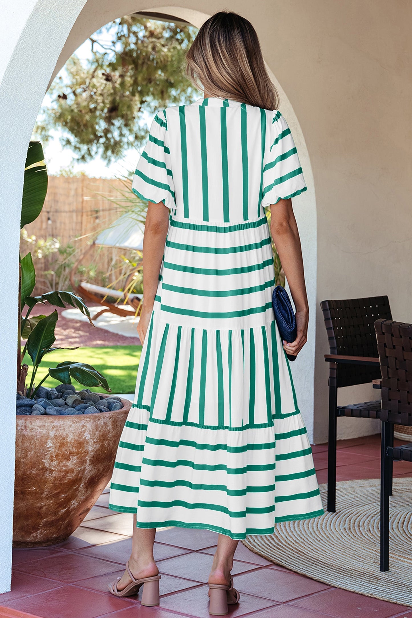 Threaded Pear Luna Half Sleeve Vacation Dress