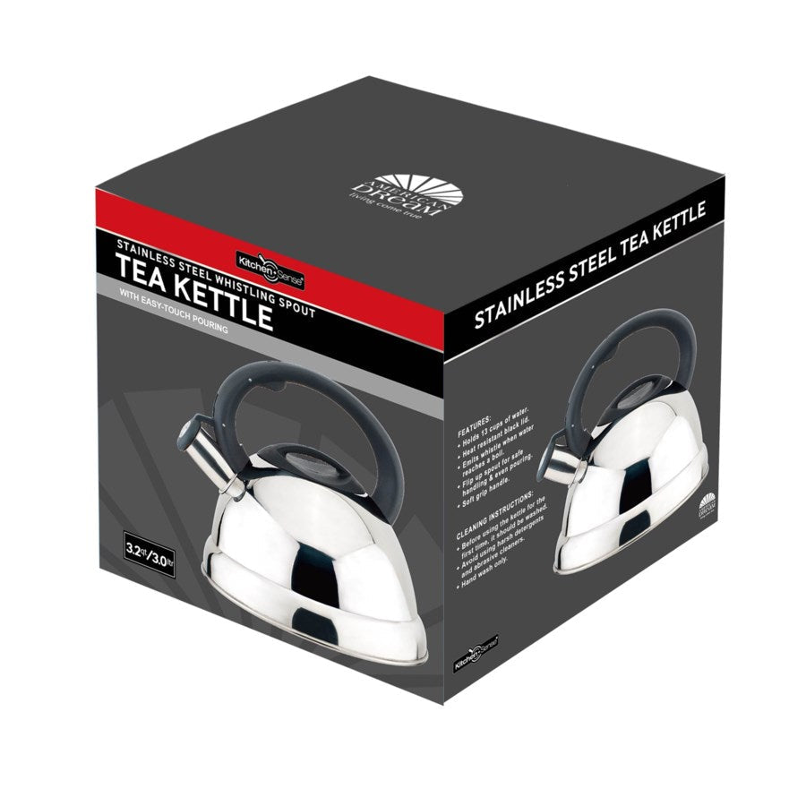Stainless Steel Whistling Tea Kettle, 3.0-Quart