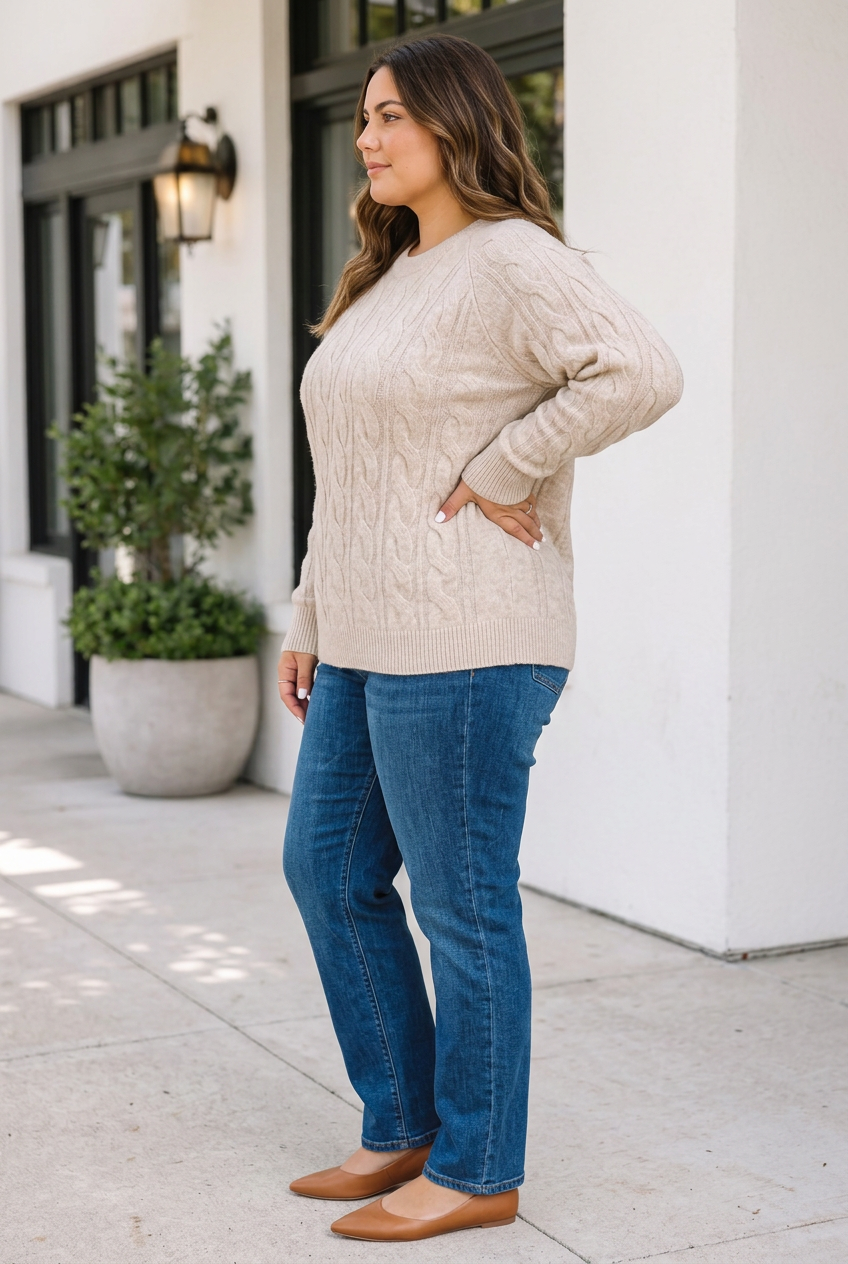 Geraldine Tunic Length Sweater Long Sleeve PLUS Top