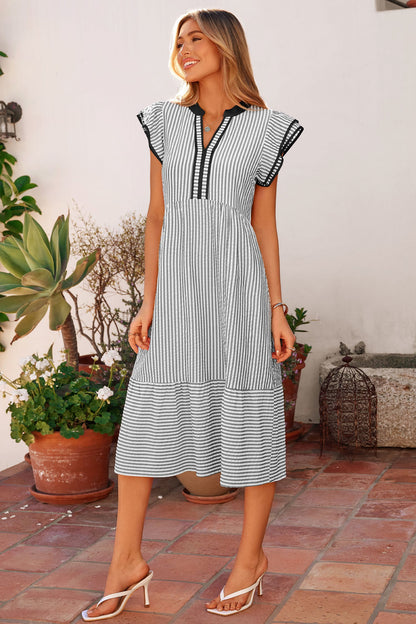 Threaded Pear Charley Sleeve Casual Long Dress