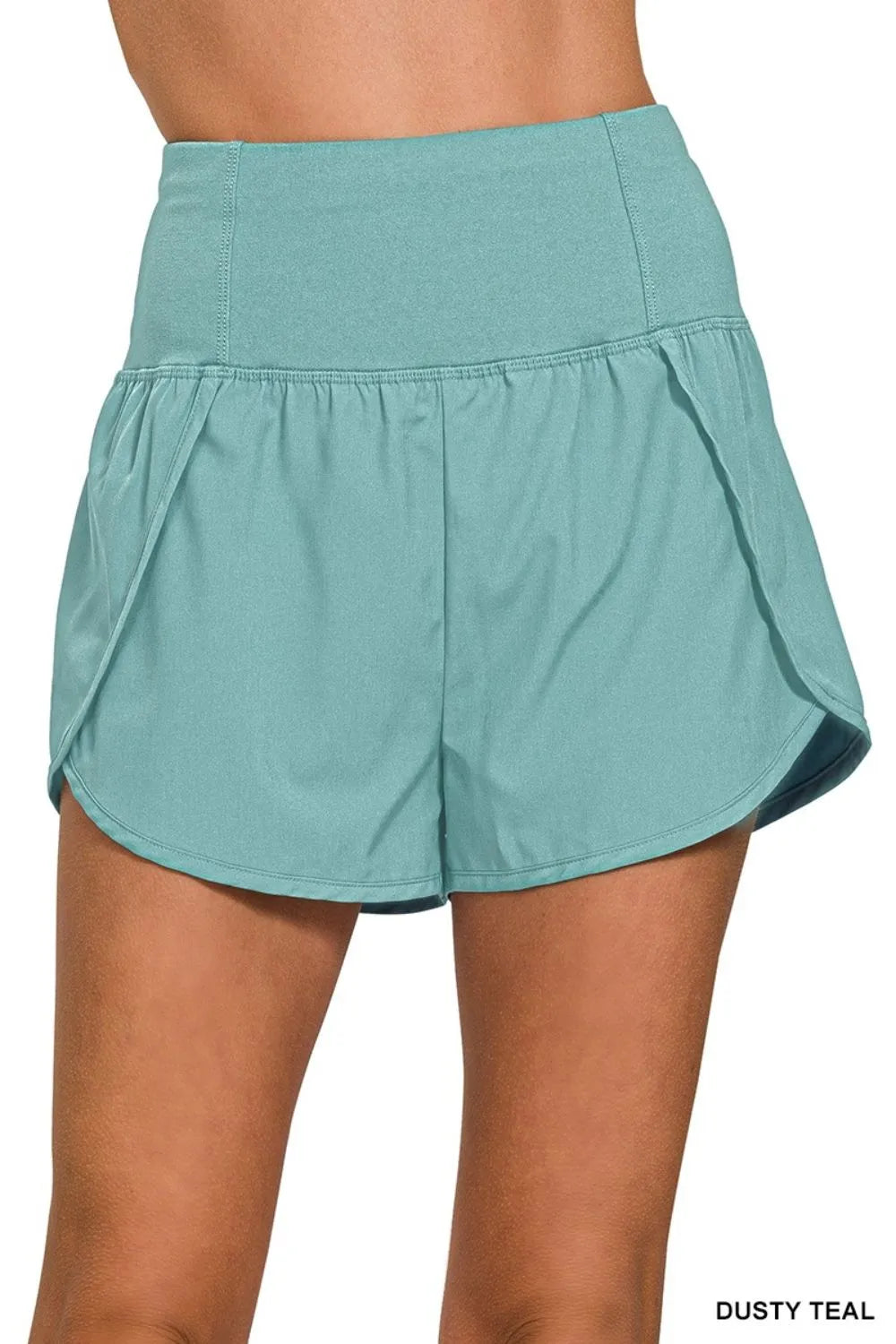 Zenana High Waisted Zippered Back Pocket Running Shorts