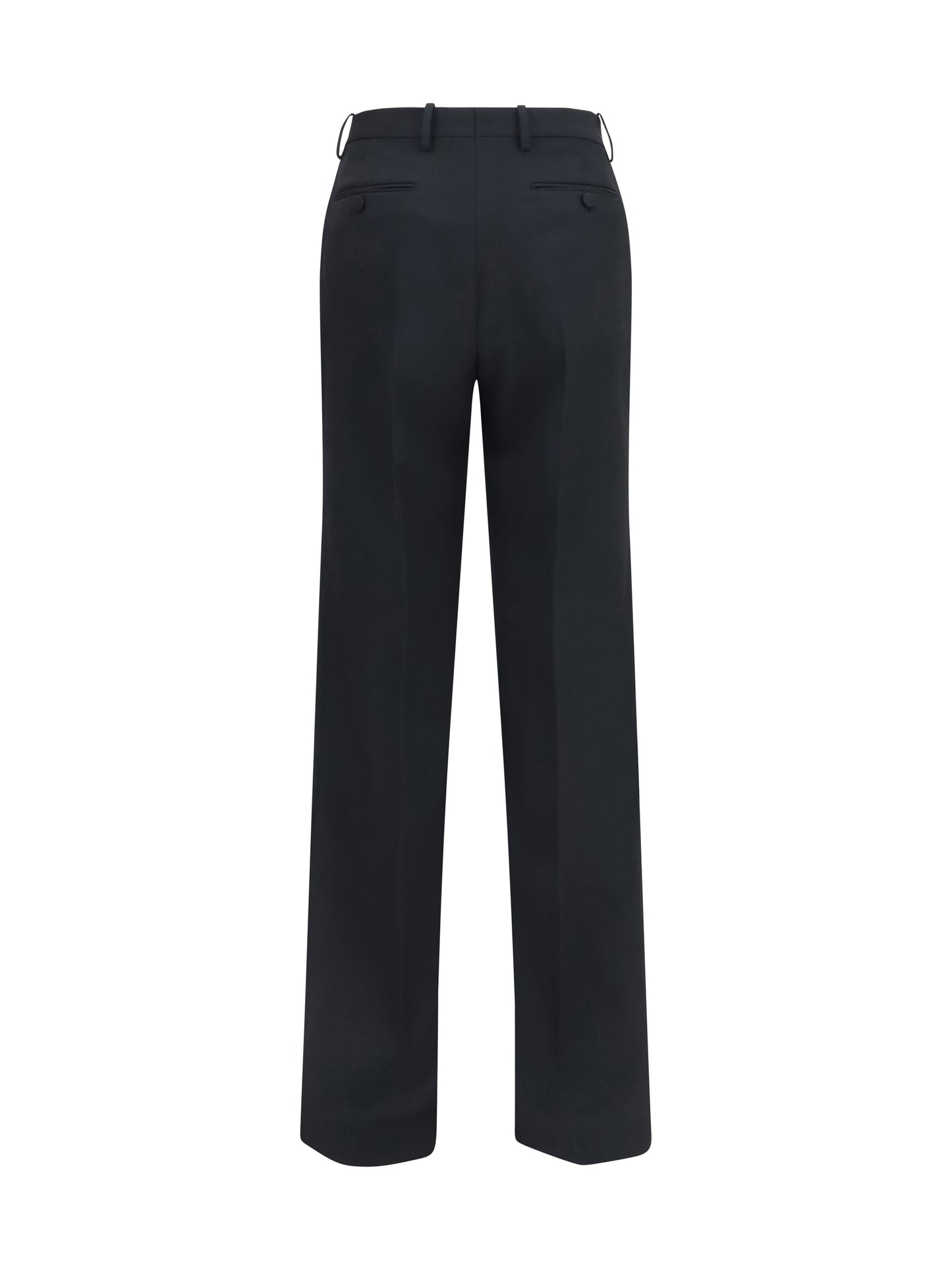 Trousers Wide-Leg Pleated Black