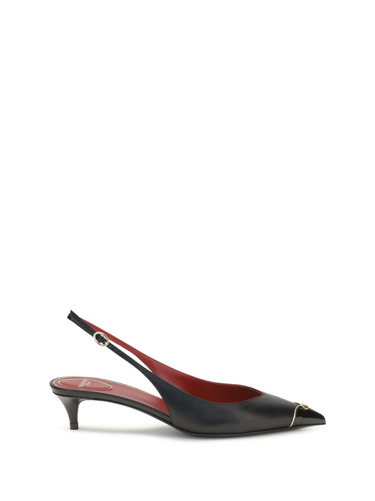 Pumps VLogo Signature Black Calf Leather
