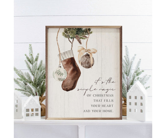 Kendrick Home It's The Simple Magic Stocking Ornament Whitewash
