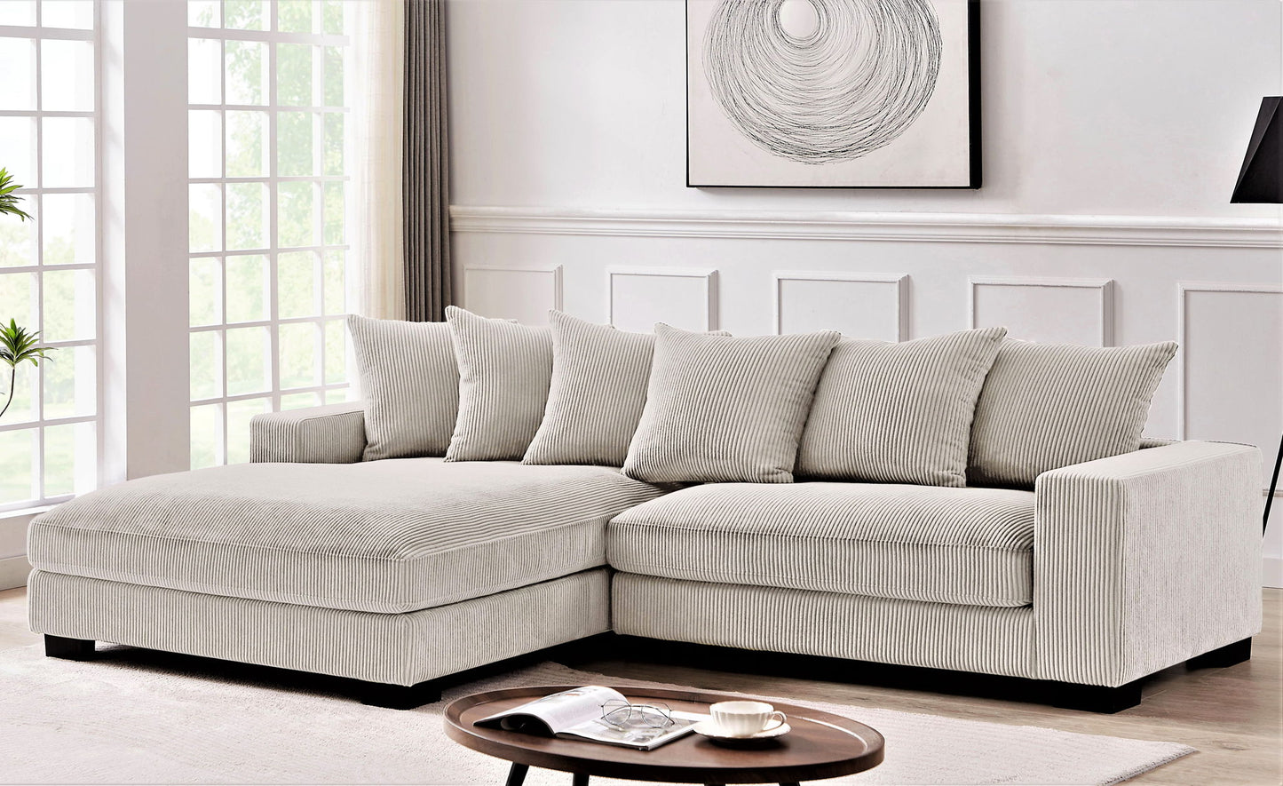Luxe - Oversized 2 Piece Sectional Couches for Living Room, L Shaped Sofa With Chaise