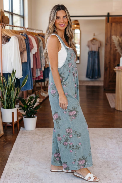 Threaded Pear Olivia Waist Wide Leg Jumpsuit