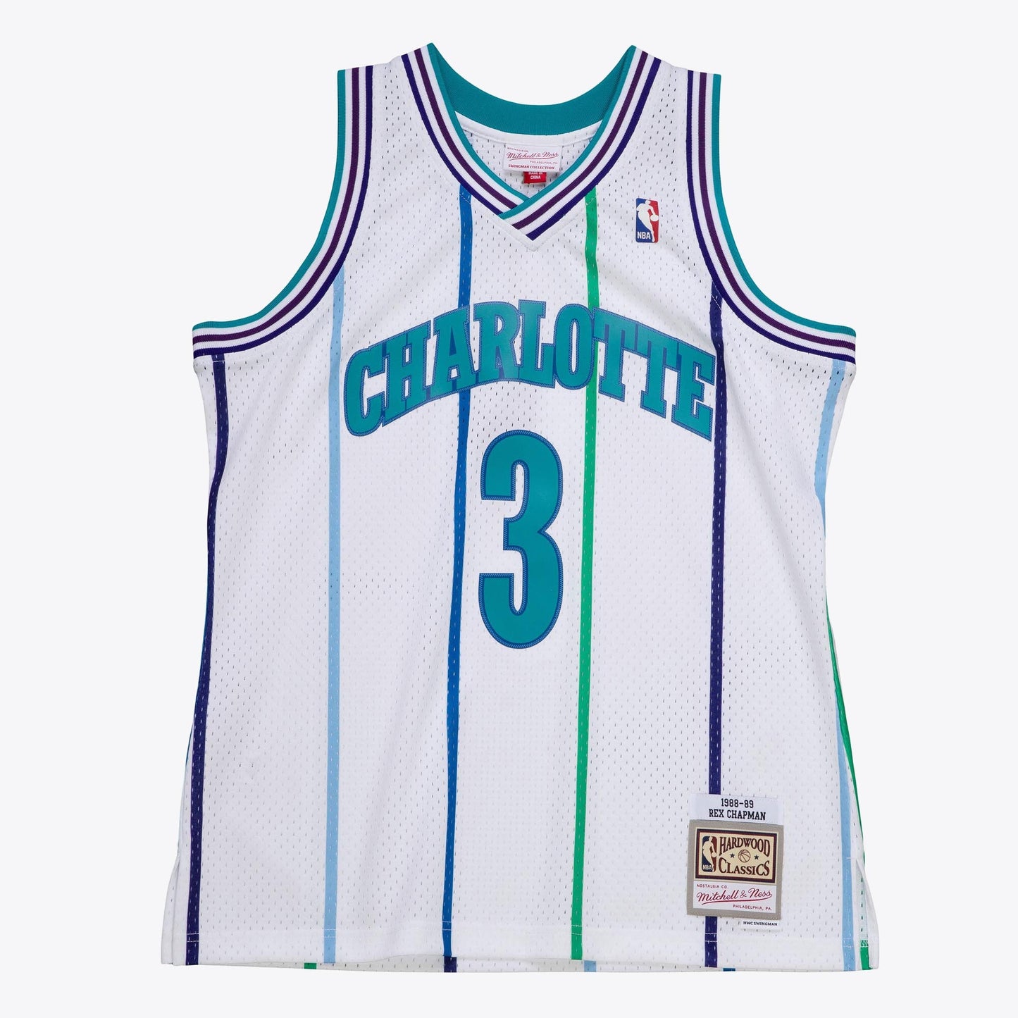 Mitchell & Ness Men's NBA White Jersey Hornets 1988 Rex Chapman