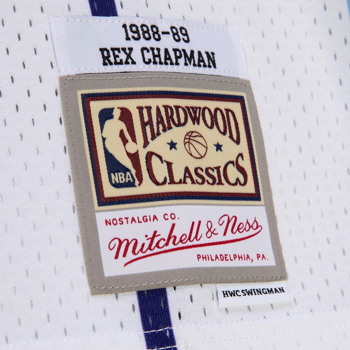 Mitchell & Ness Men's NBA White Jersey Hornets 1988 Rex Chapman