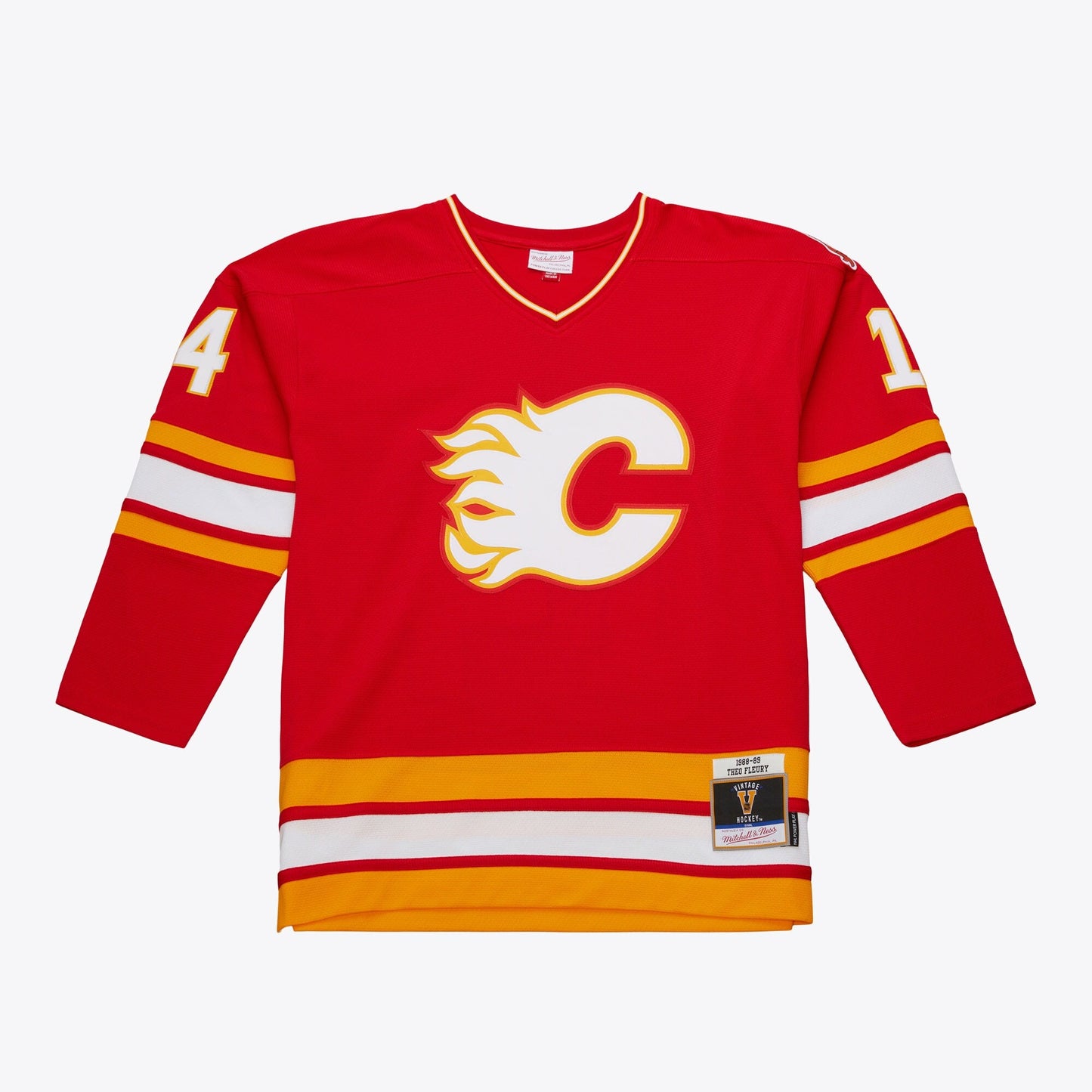 Men's Mitchell & Ness Nhl Dark Jersey Flames 1988 Theo Fleury