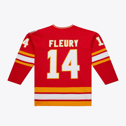 Mitchell & Ness Men's NHL Dark Jersey Flames 1988 Theo Fleury Jerseys