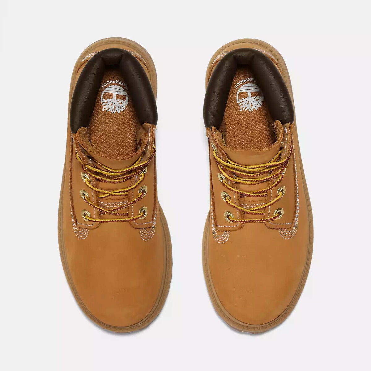 Timberland 6-Inch Premium Waterproof Junior Big Kids' (GS) Boots — Wheat Nubuck