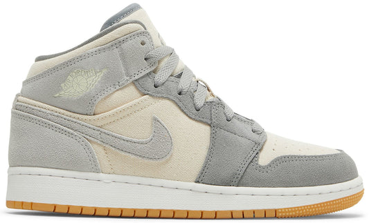 Grade School Air Jordan Retro 1 Mid Se 'Coconut Milk Particle Grey' (Gs)