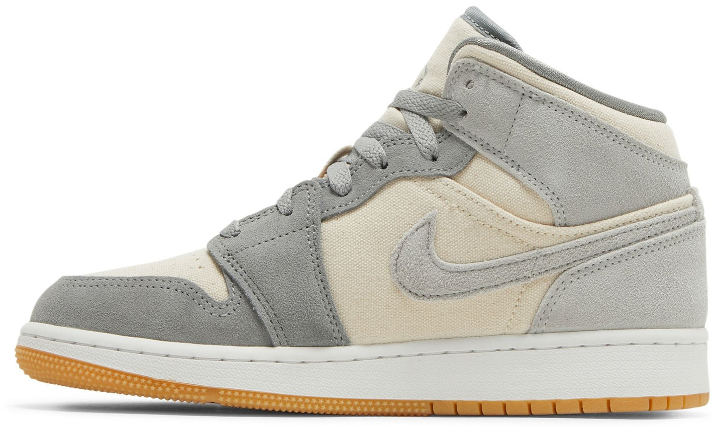 Grade School Air Jordan Retro 1 Mid Se 'Coconut Milk Particle Grey' (Gs)