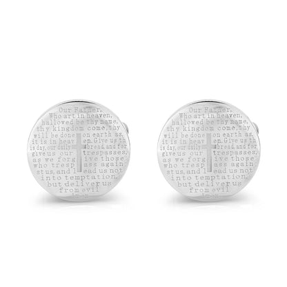 Our Father Prayer Round Cufflinks