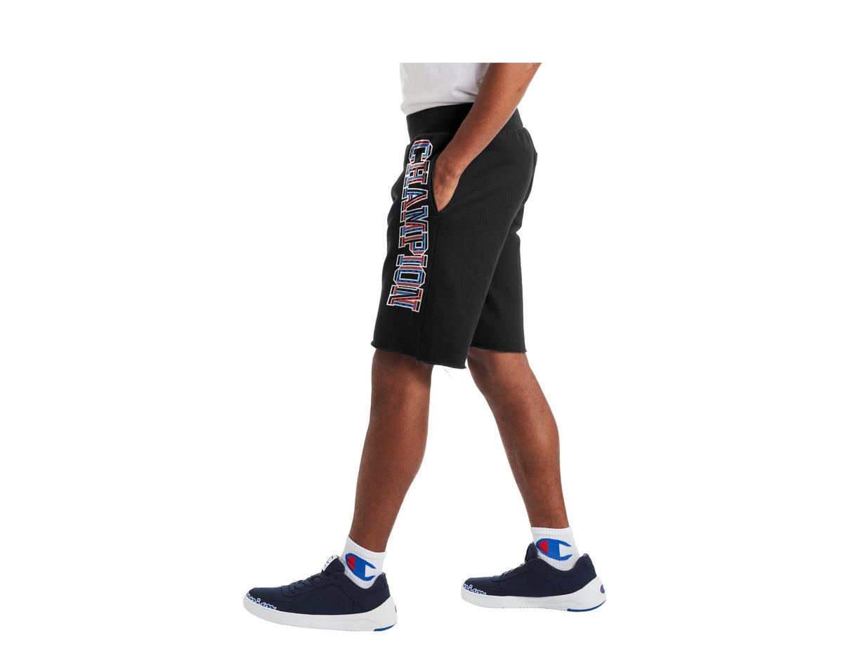 Champion C Life 10" Reverse Weave Cutoff 3D Logo Men's Shorts — Black