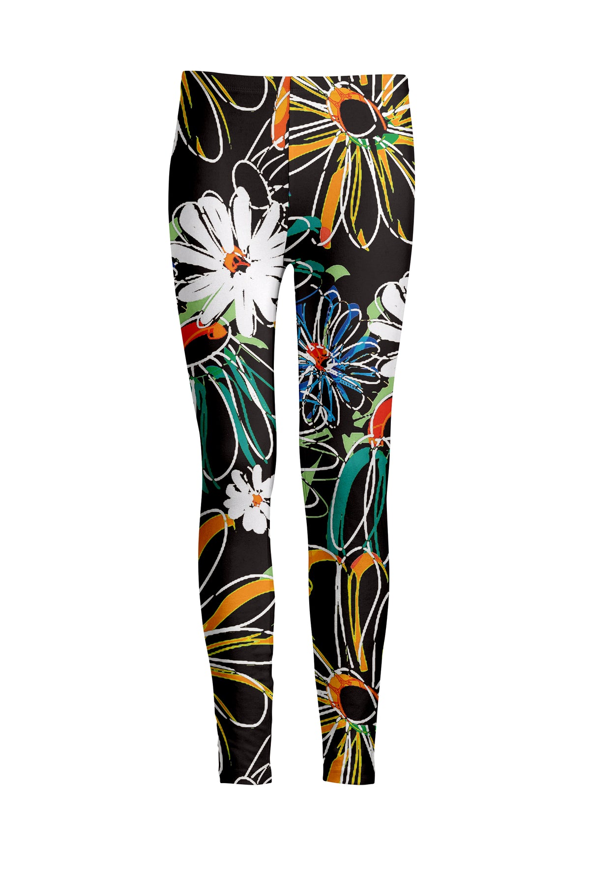 Black Multicolor Floral Print-