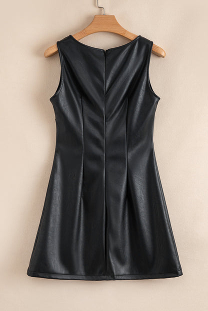 Threaded Pear Emelia Leather Sleeveless Mini Dress