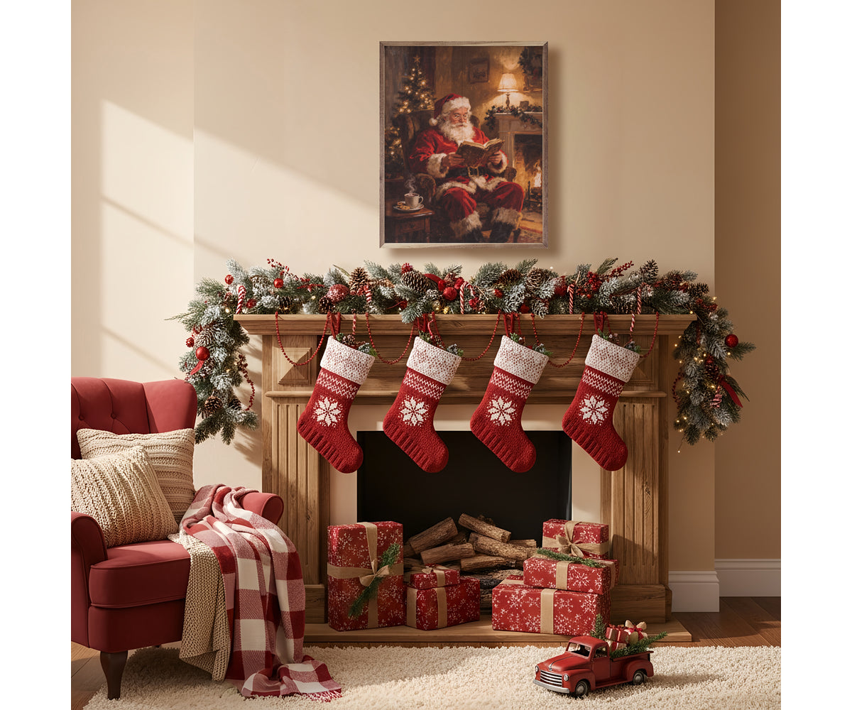 Kendrick Home Santa Claus By The Fireplace