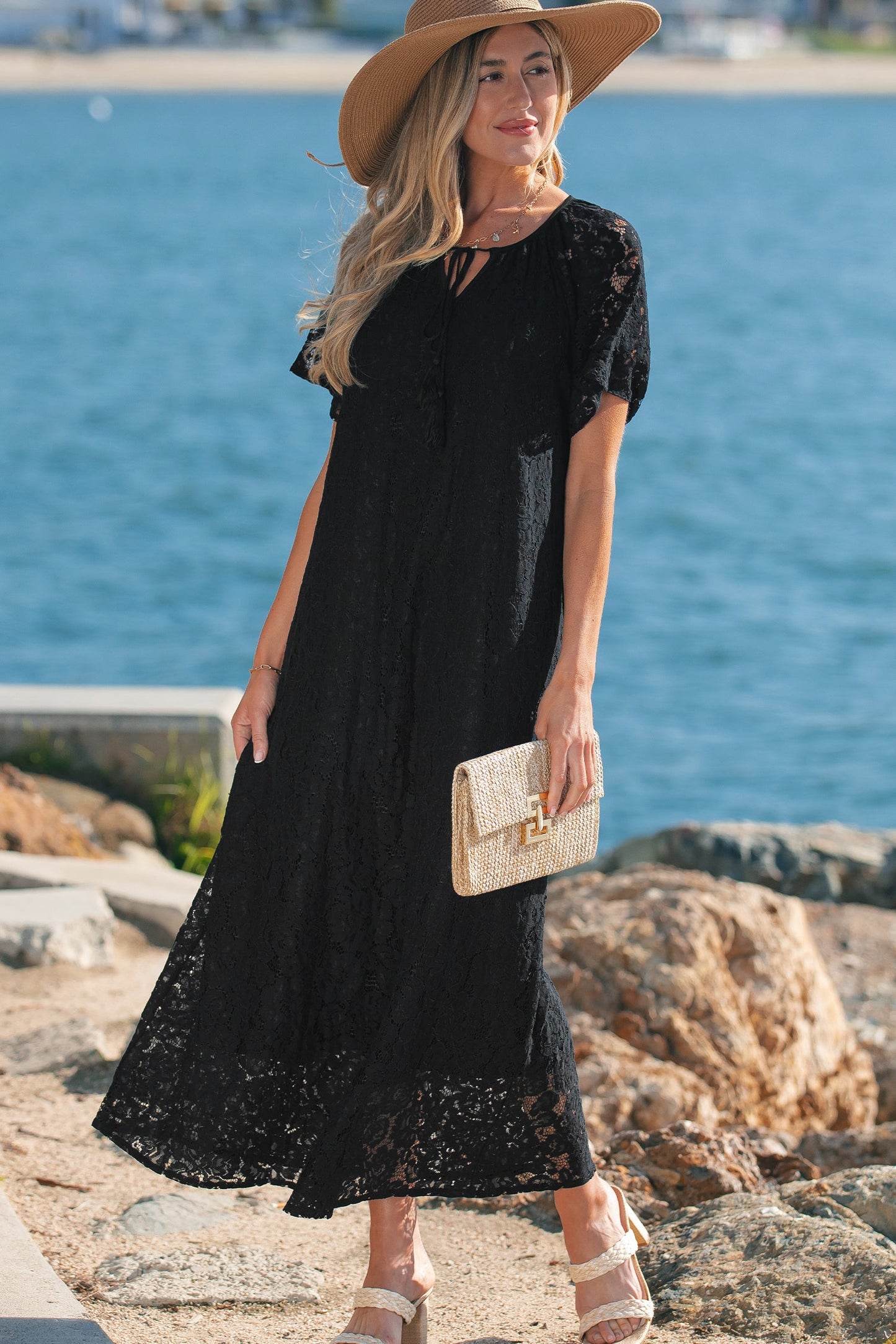 Threaded Pear Keziah Vacation Loose Maxi Dress