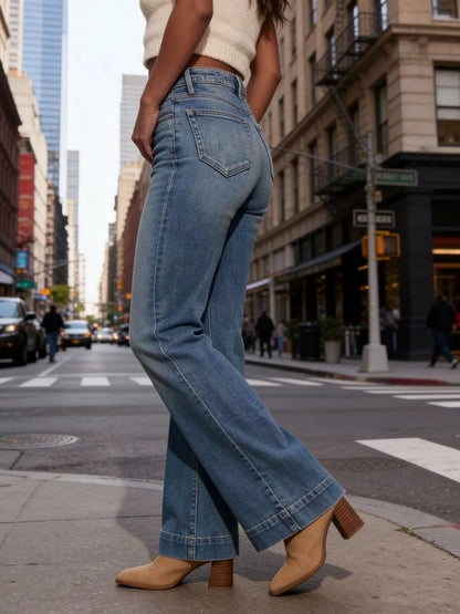 High-Waisted Flare Leg Jeans