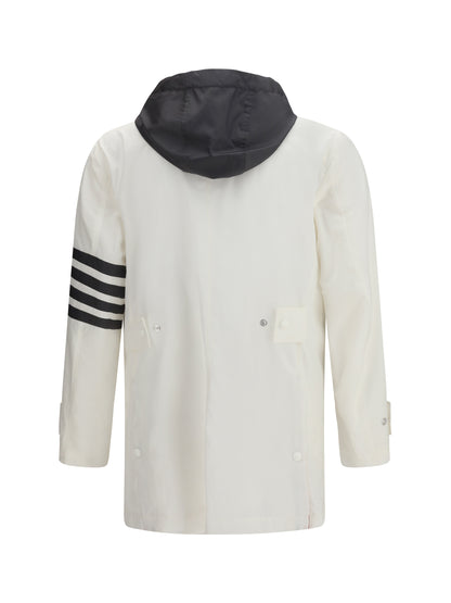 Hooded Bal Collar Jacket White