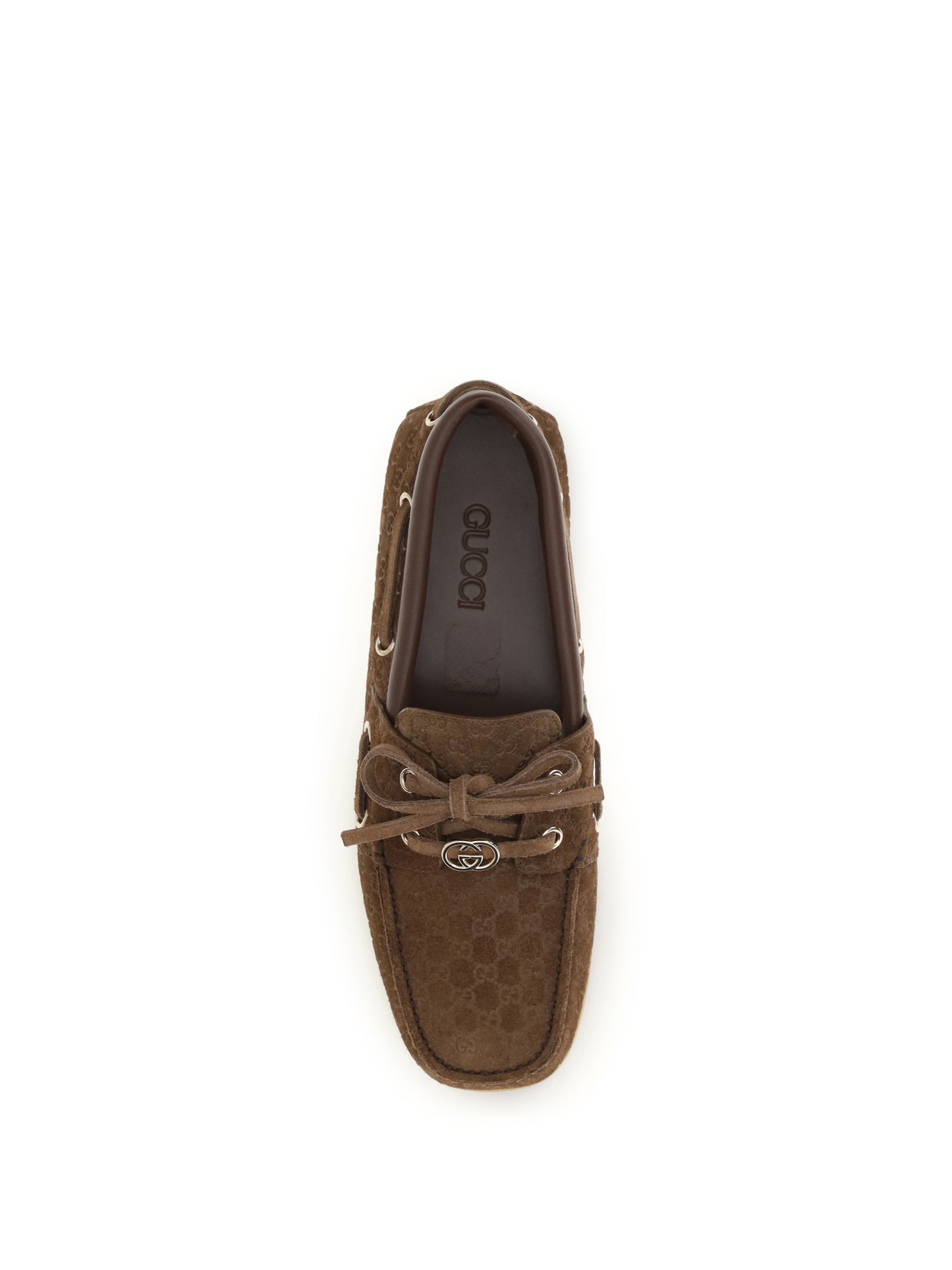 Suede Boat Loafers Brown