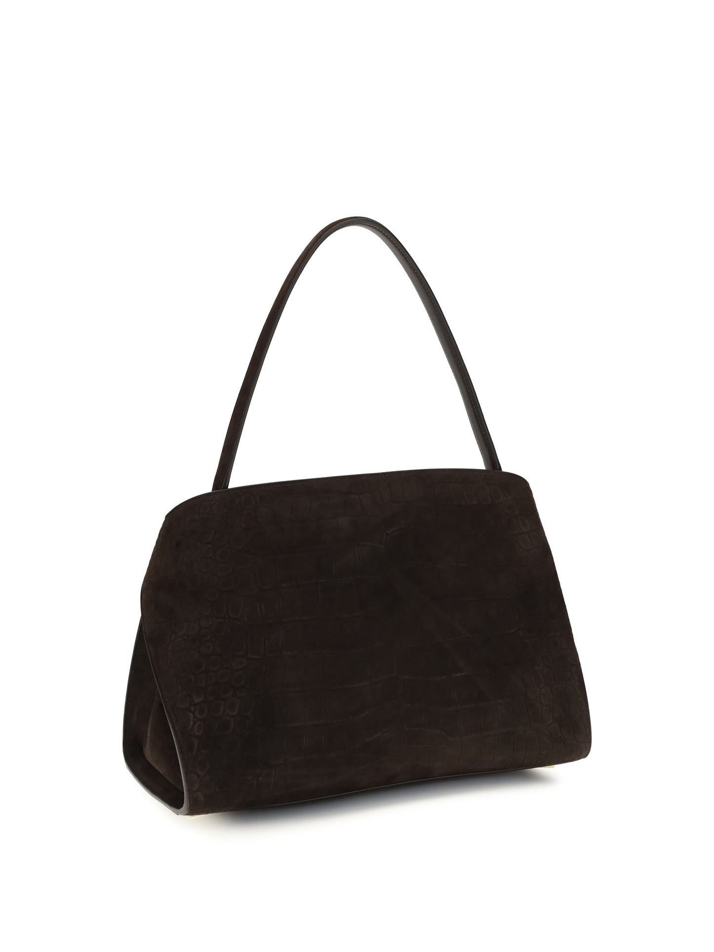Shoulder Bag Hug Soft Dark Brown Suede
