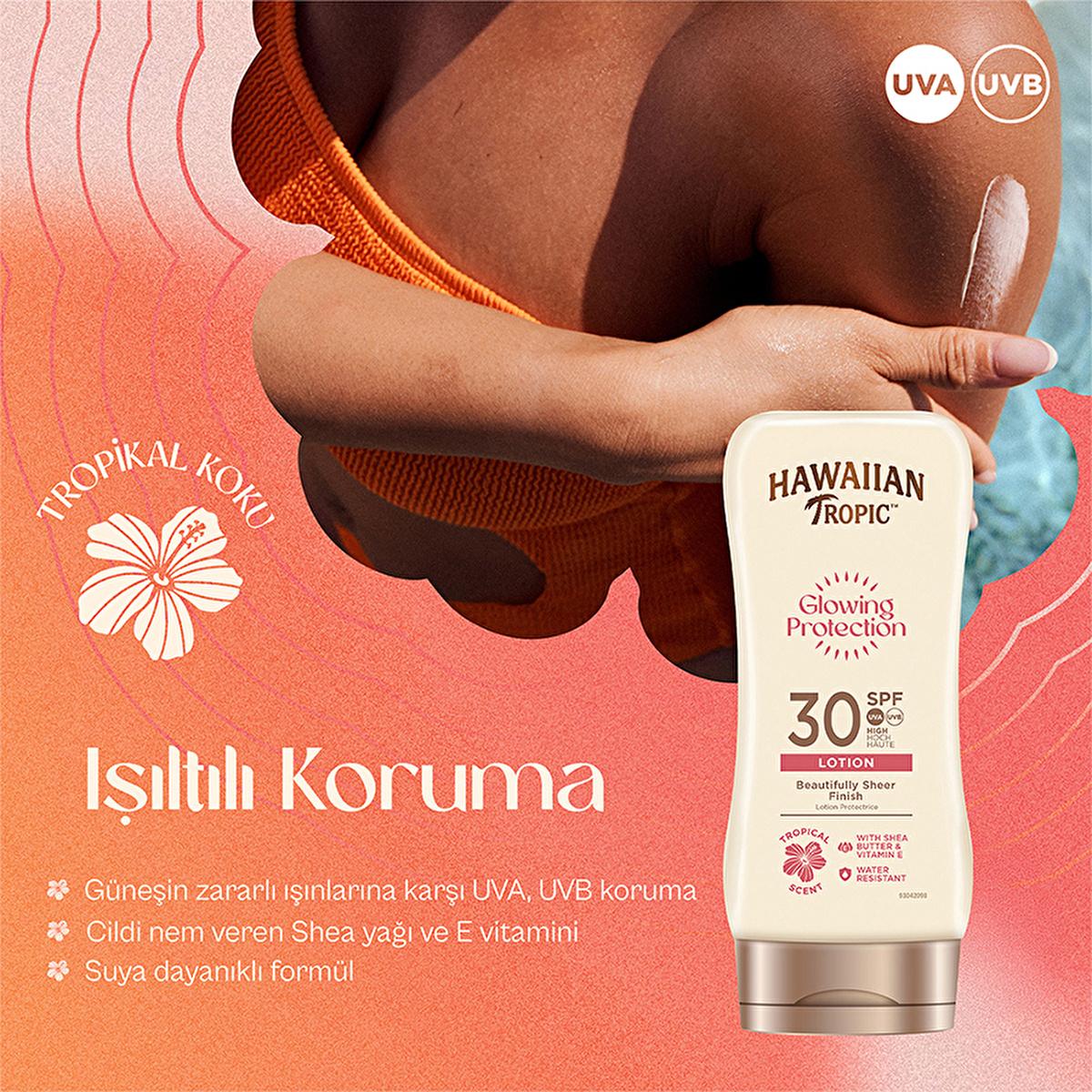 Hawaiian Tropic SPF 30 Sunscreen Lotion: UVA/UVB Protection for Glowing Skin - Vegan & Cruelty-Free, Water Resistant