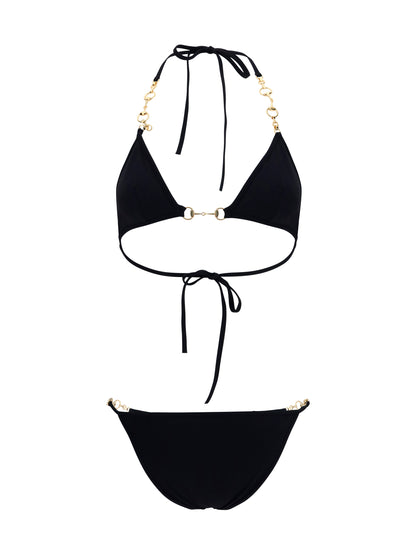 Bikini With Horsebit Black