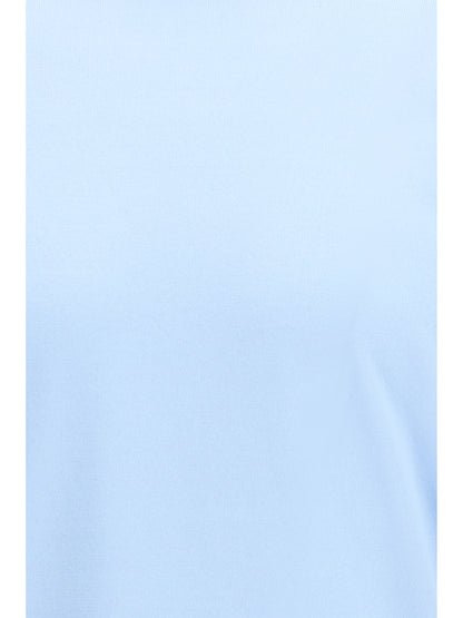 Short-Sleeve Cotton Sweater Sky Blue