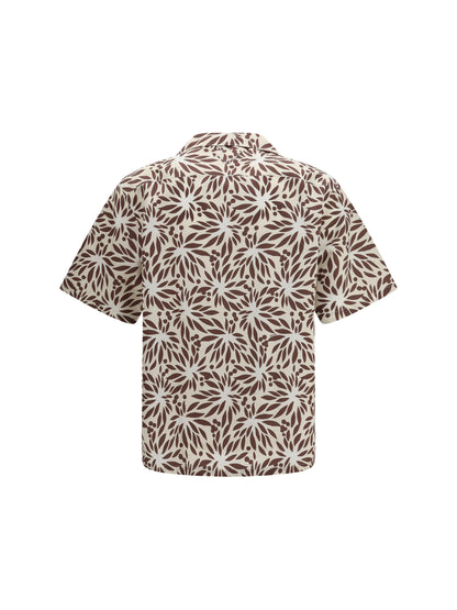 Bowling Shirt Printed Cotton Natural/White