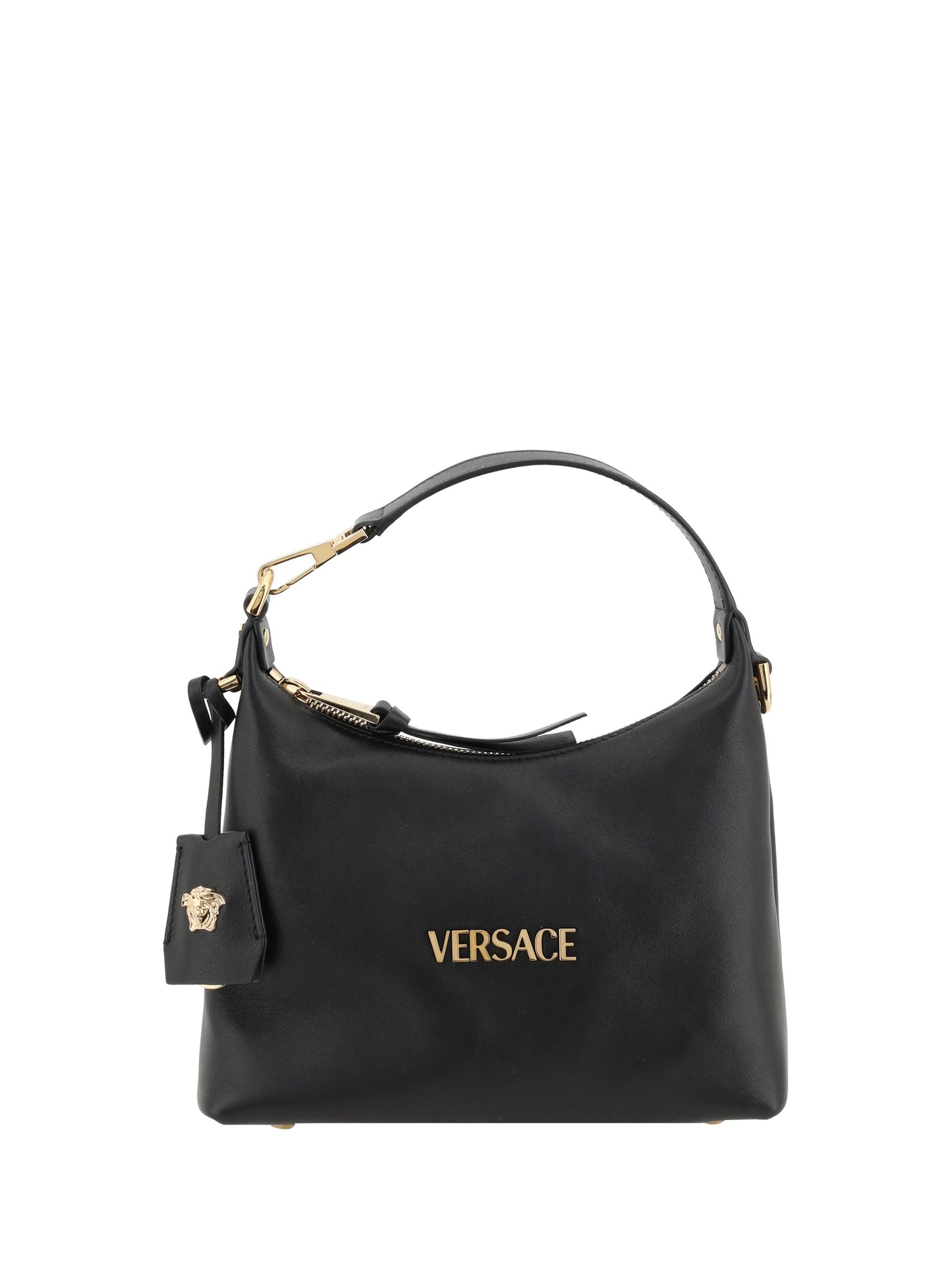 Hobo Handbag Black Calf Leather