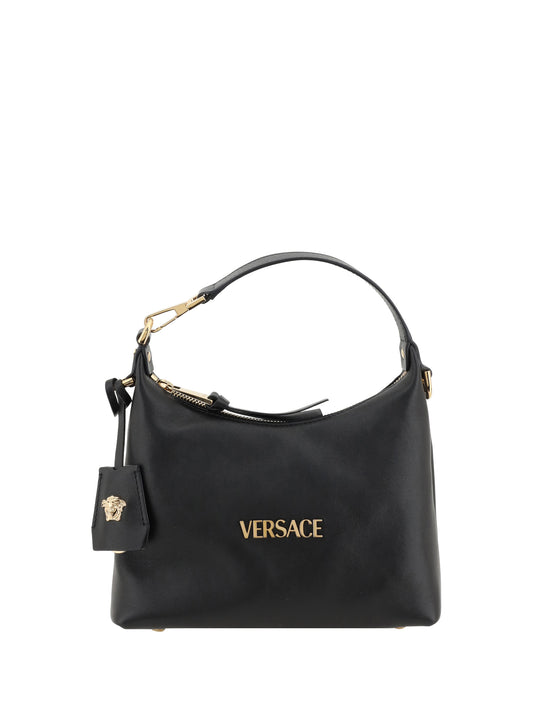 Hobo Handbag Black Calf Leather