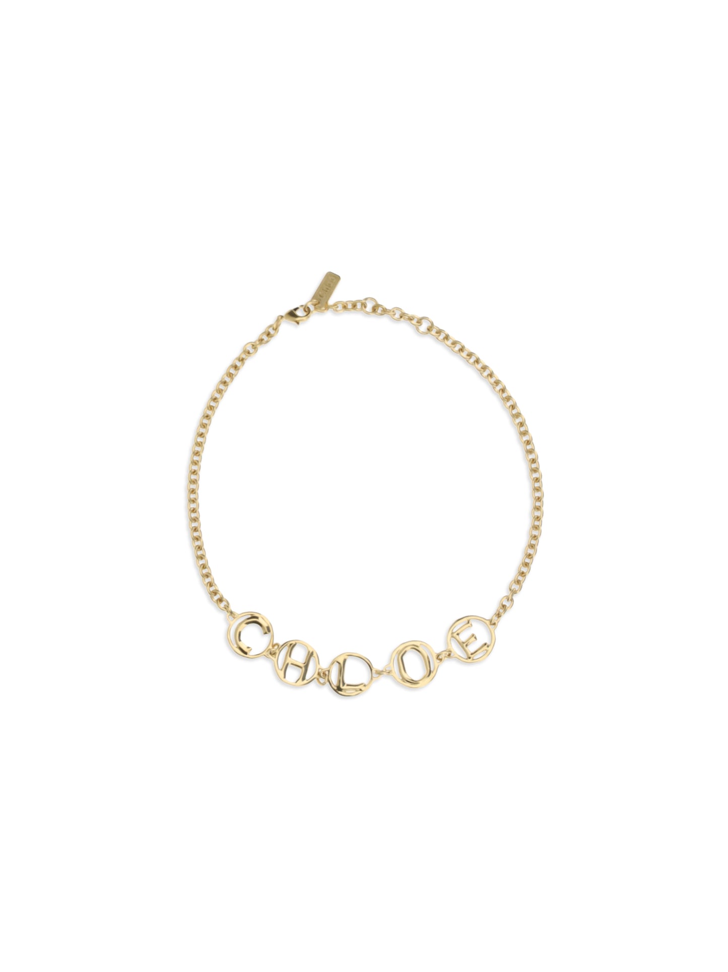 Choker Necklace Script Vintage Gold