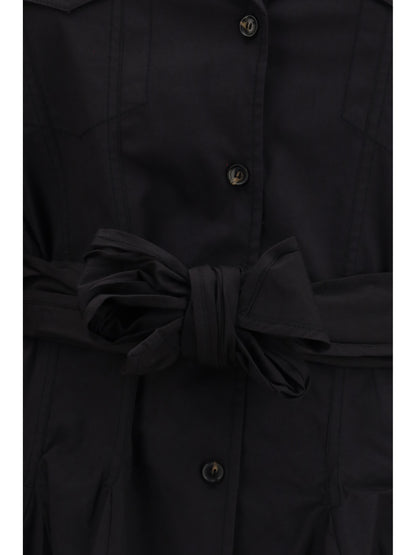 Shirt Dress With Belt Black