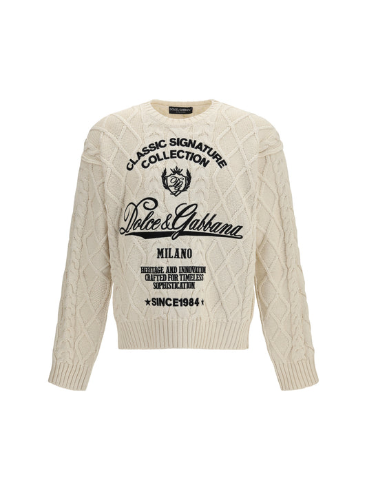 Pullover Cable-Knit Beige