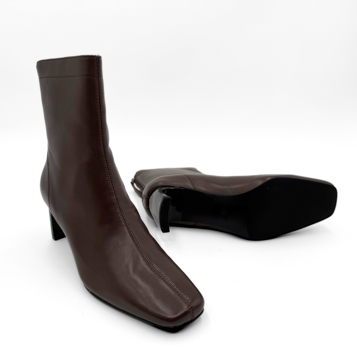 Harlow Leather Bootie - Brown